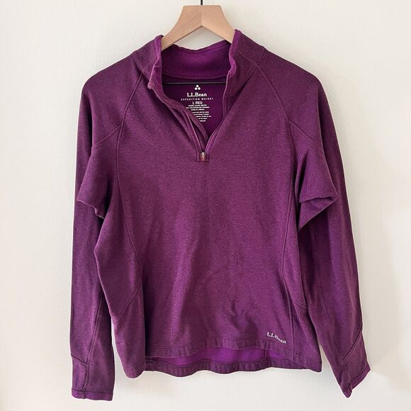 L.L. Bean Women’s Purple Expedition Weight Half Zip - Large - Picture 1 of 10